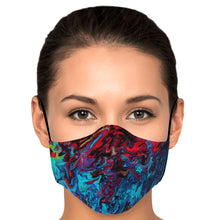 Load image into Gallery viewer, Psychedelic Paint Red in Blue Face Mask
