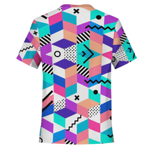 Load image into Gallery viewer, Geometric Retro All-Over Print Unisex Tee
