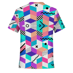 Geometric Retro All-Over Print Unisex Tee