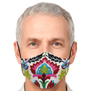 retro flowers face cover