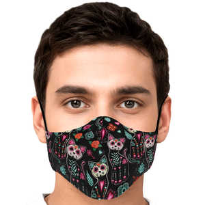 Sugar Skull Cat Pattern Face Cover