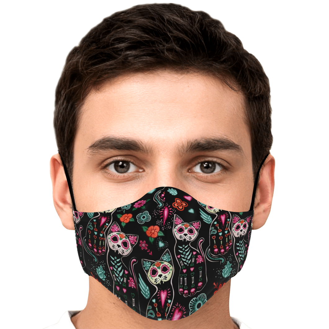 Sugar Skull Cat Pattern Face Cover