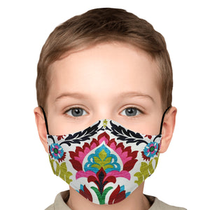 retro flowers face cover