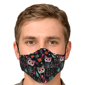Sugar Skull Cat Pattern Face Cover