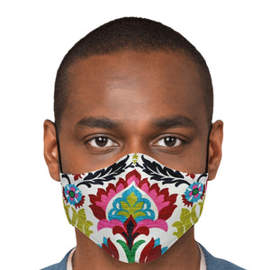 retro flowers face cover