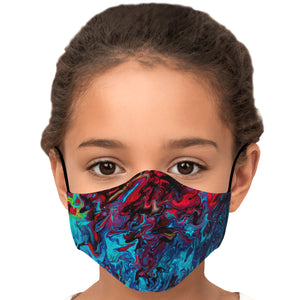 Psychedelic Paint Red in Blue Face Mask