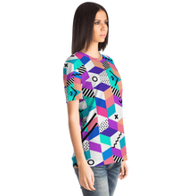 Load image into Gallery viewer, Geometric Retro All-Over Print Unisex Tee
