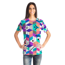 Load image into Gallery viewer, Geometric Retro All-Over Print Unisex Tee
