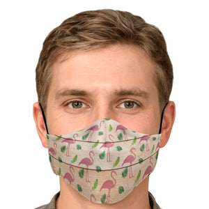 flamingo pattern face cover