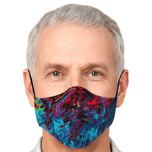 Load image into Gallery viewer, Psychedelic Paint Red in Blue Face Mask
