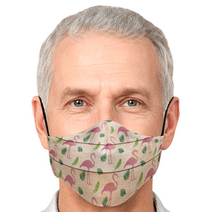 flamingo pattern face cover