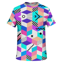 Load image into Gallery viewer, Geometric Retro All-Over Print Unisex Tee
