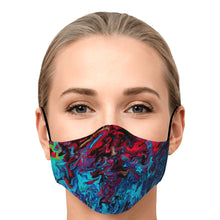 Load image into Gallery viewer, Psychedelic Paint Red in Blue Face Mask
