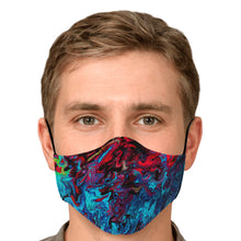 Load image into Gallery viewer, Psychedelic Paint Red in Blue Face Mask
