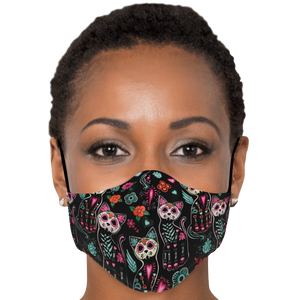 Sugar Skull Cat Pattern Face Cover