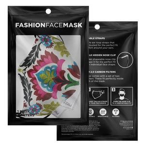 retro flowers face cover