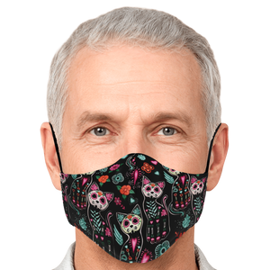 Sugar Skull Cat Pattern Face Cover