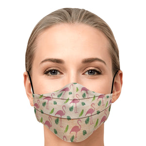 flamingo pattern face cover