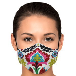 retro flowers face cover