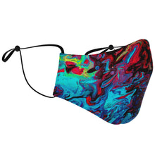 Load image into Gallery viewer, Psychedelic Paint Red in Blue Face Mask
