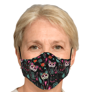 Sugar Skull Cat Pattern Face Cover