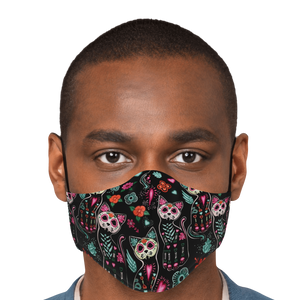 Sugar Skull Cat Pattern Face Cover