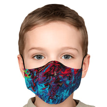 Load image into Gallery viewer, Psychedelic Paint Red in Blue Face Mask
