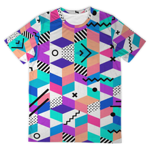 Load image into Gallery viewer, Geometric Retro All-Over Print Unisex Tee
