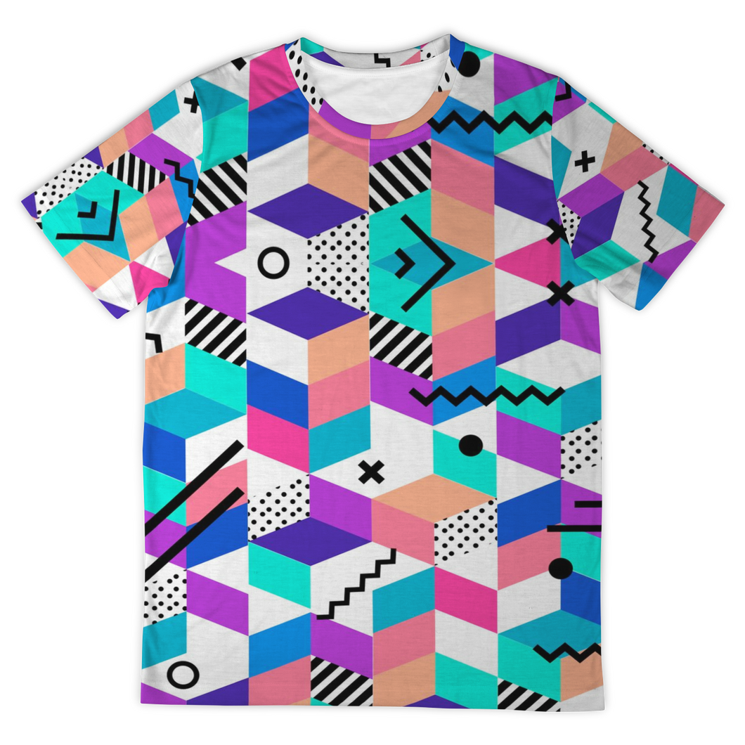 Geometric Retro All-Over Print Unisex Tee