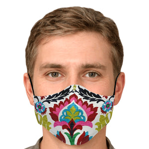 retro flowers face cover
