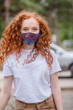 Load image into Gallery viewer, Psychedelic Paint Red in Blue Face Mask
