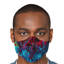 Load image into Gallery viewer, Psychedelic Paint Red in Blue Face Mask

