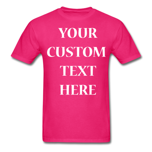 Custom Text Personalized Unisex Tee - fuchsia