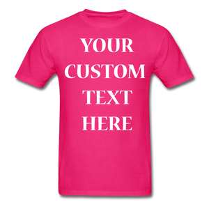 Custom Text Personalized Unisex Tee - fuchsia