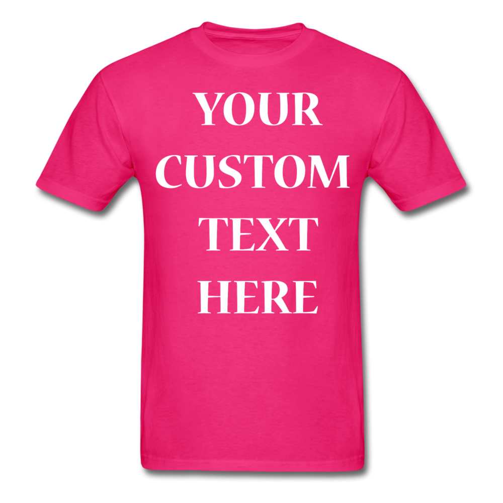 Custom Text Personalized Unisex Tee - fuchsia
